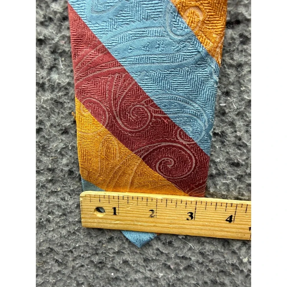 Givenchy Monsieur Striped Paisley Jacquard Silk Neck Tie Multicolor One Size